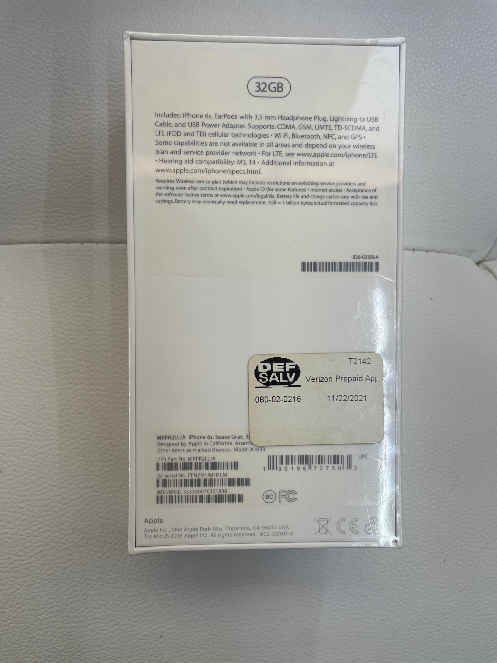 Apple iPhone 6s - 32GB - Space Gray A1633 MRPR2LL/A Brand New/Sealed